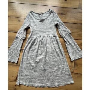Altar'd State Women's Heathered Grey Dress. Lace/crochet detail. Size Small.